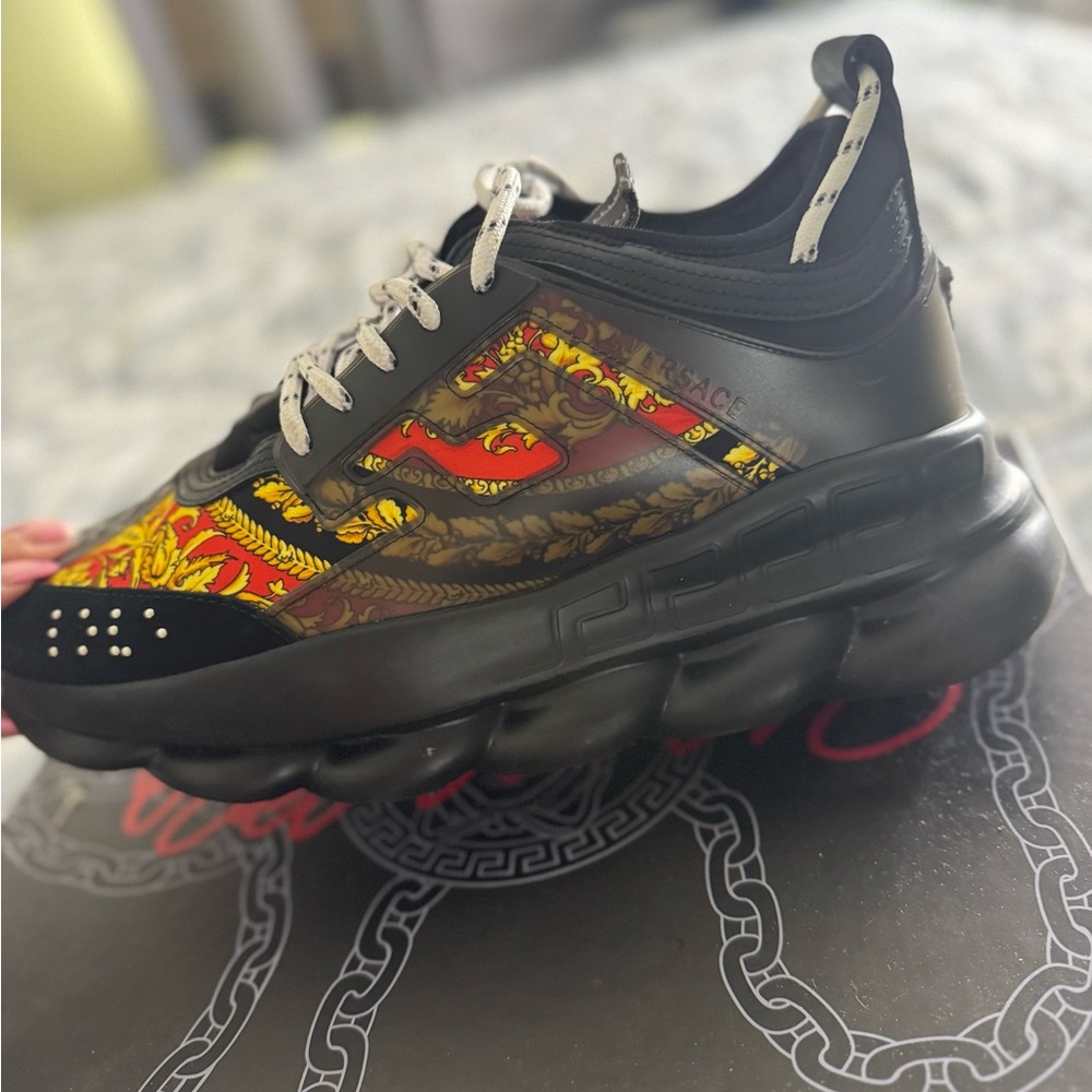 Versace Black and Red Sneakers
